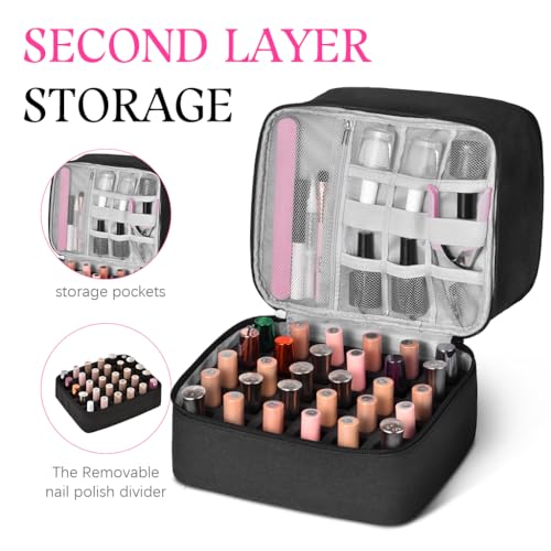 MAYCREATE® Nail Polish Organizer Box Travel Makeup Bag with Handle Double-Layer Art Tools for 30 Bottle Portable Large Capacity Carrying Case 3 PCS MAYCREATE® Nail Polish Organizer Box Travel Makeup Bag with Handle Double-Layer Art Tools for 30 Bottle Portable Large Capacity Carrying Case 3 PCS